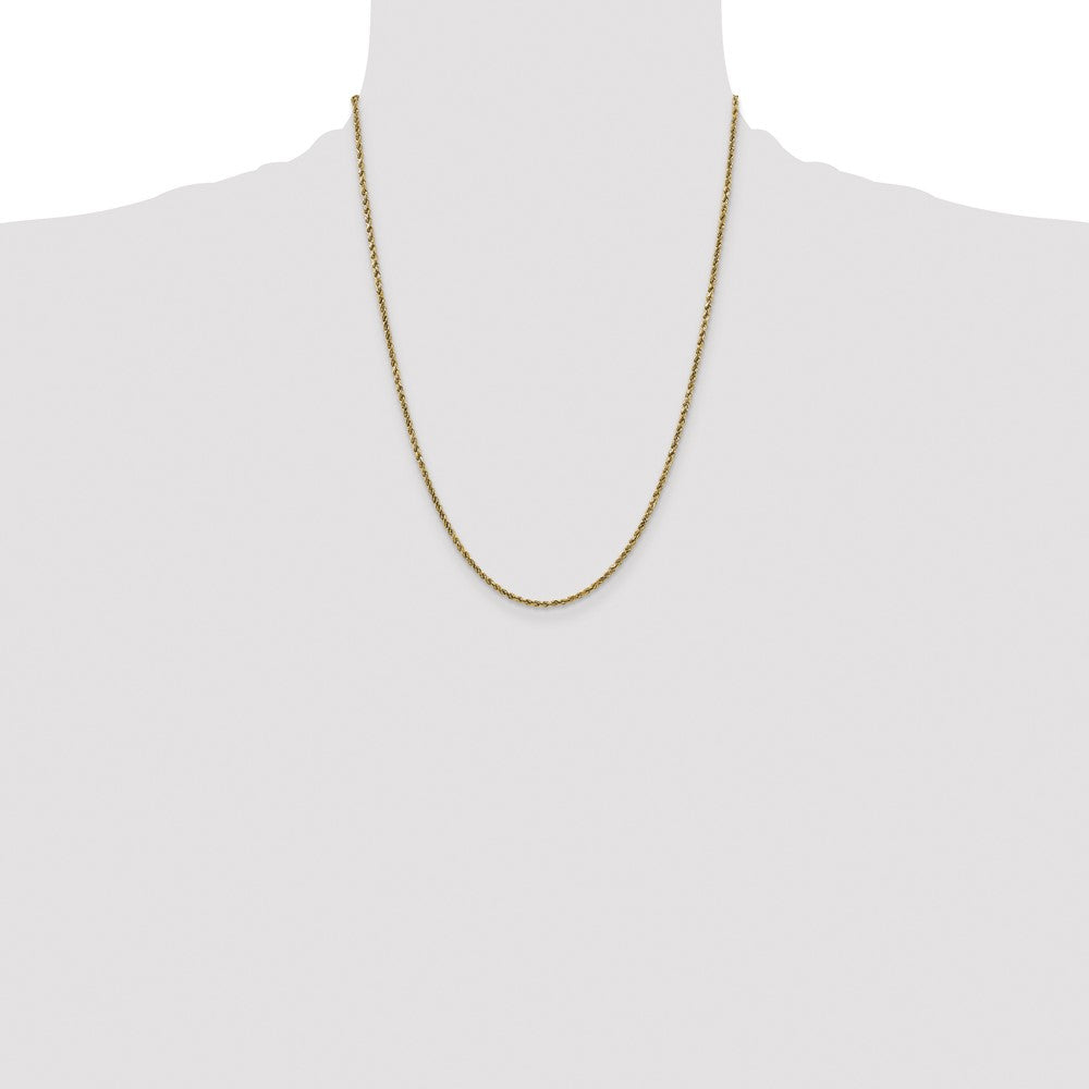 14k 2.25mm Semi-solid D/C Rope Chain - Product Photo
