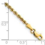 14k 2.25mm Semi-solid D/C Rope Chain - Product Photo