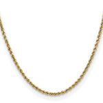 14k 2.5mm Semi-solid D/C Rope Chain - Product Photo