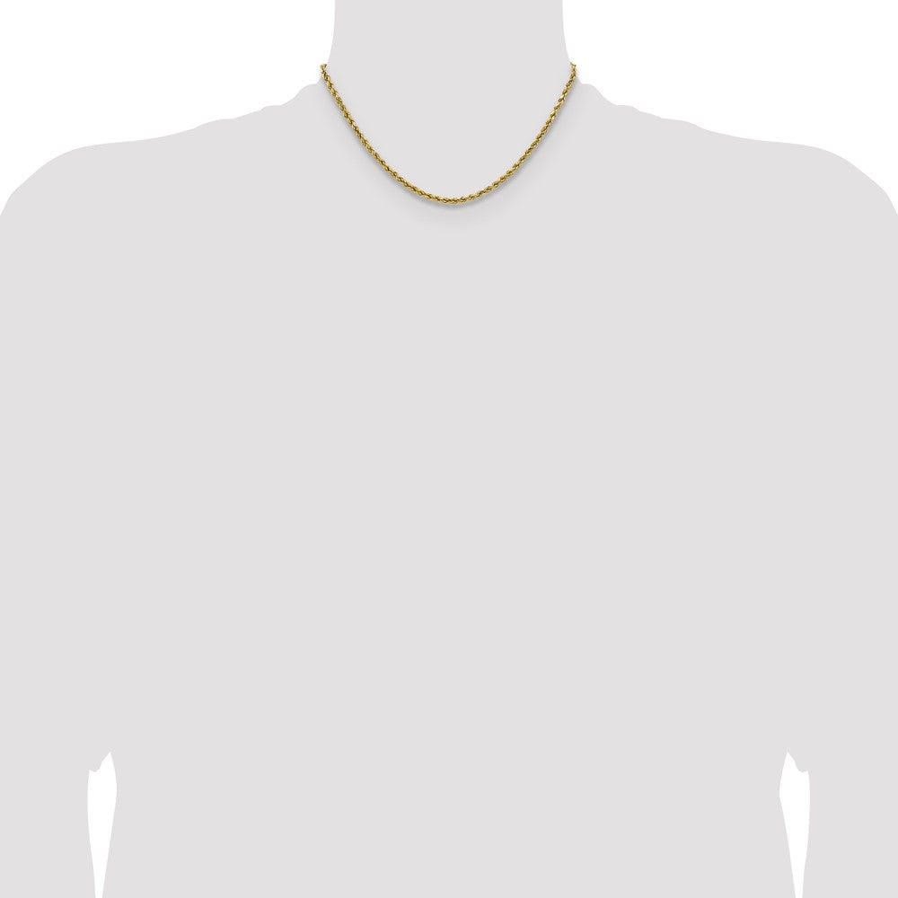 14k 2.5mm Semi-solid D/C Rope Chain - Product Photo