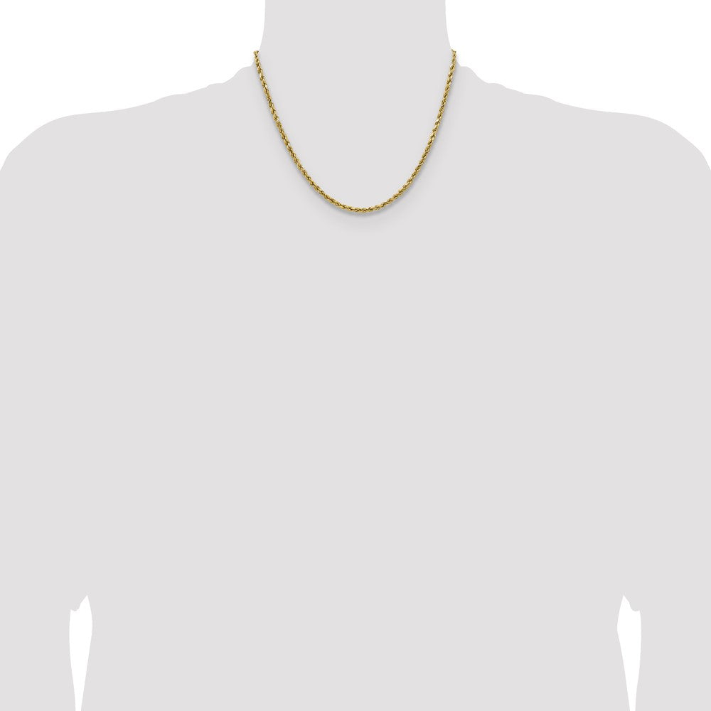 14k 2.5mm Semi-solid D/C Rope Chain - Product Photo