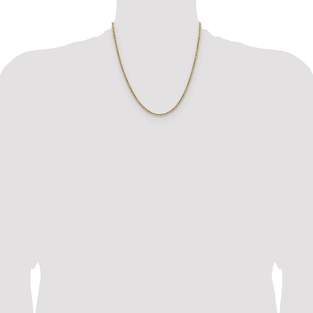 14k 2.5mm Semi-solid D/C Rope Chain - Product Photo