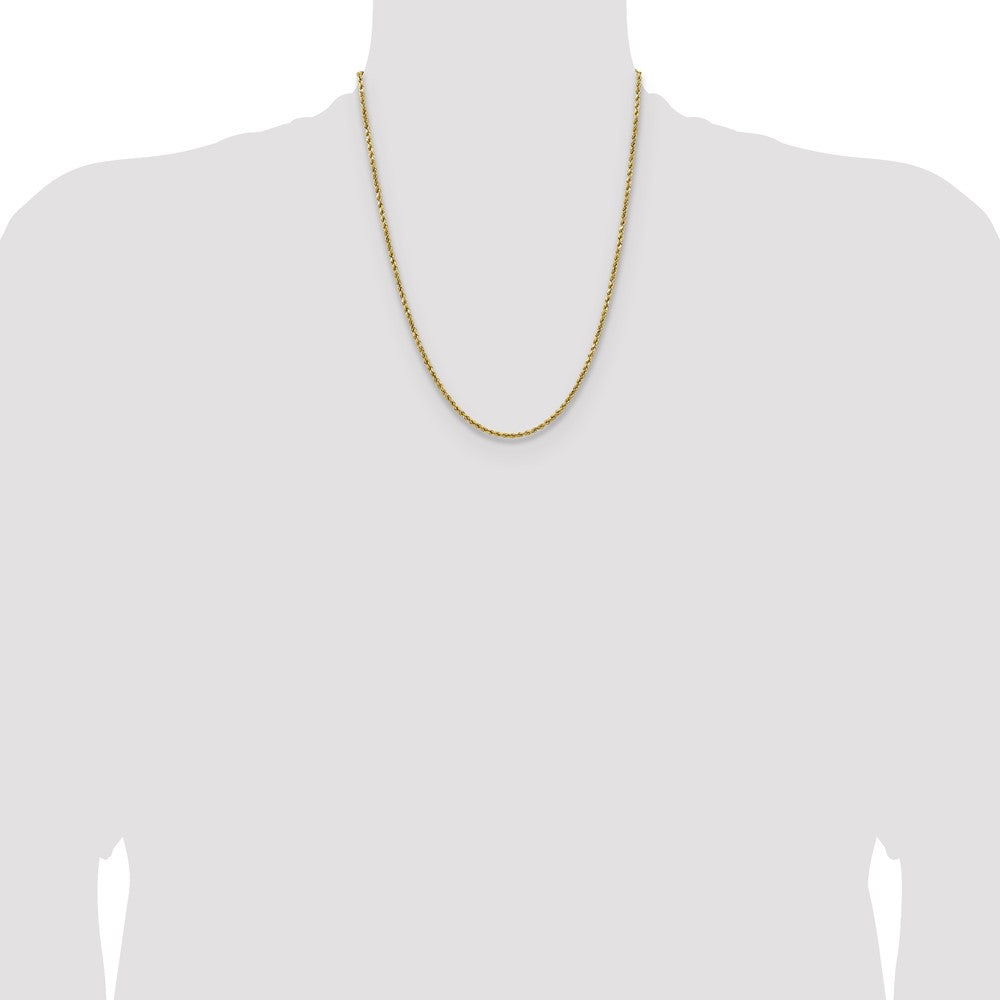 14k 2.5mm Semi-solid D/C Rope Chain - Product Photo