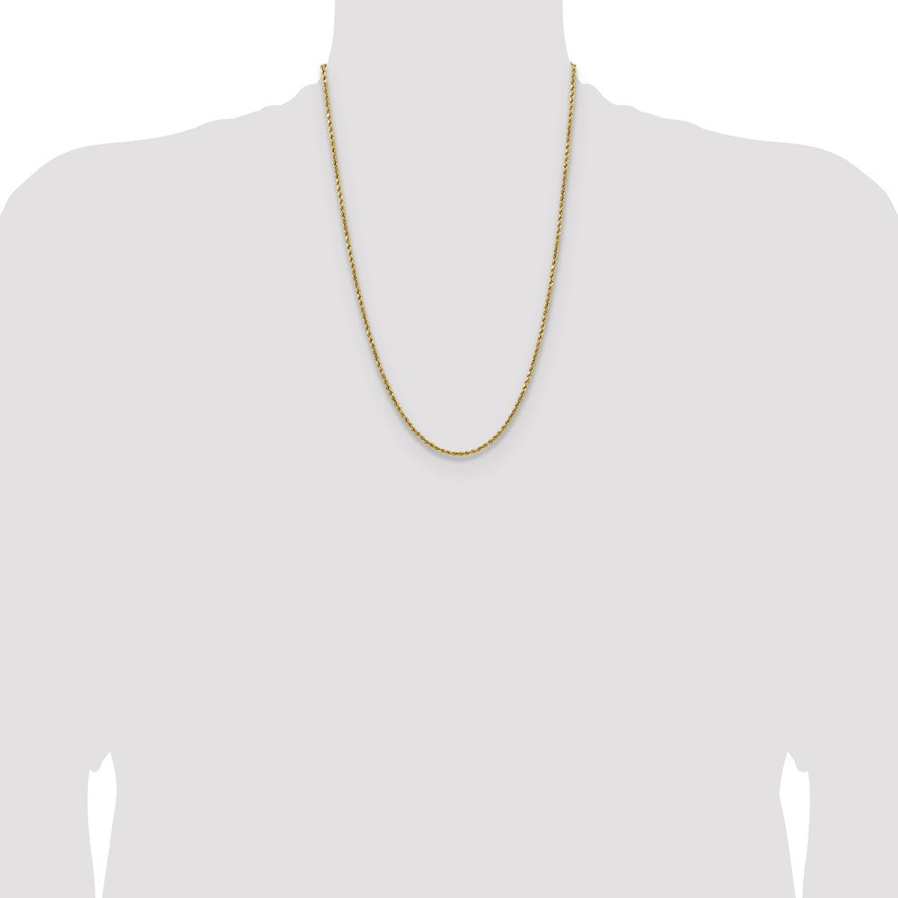 14k 2.5mm Semi-solid D/C Rope Chain - Product Photo