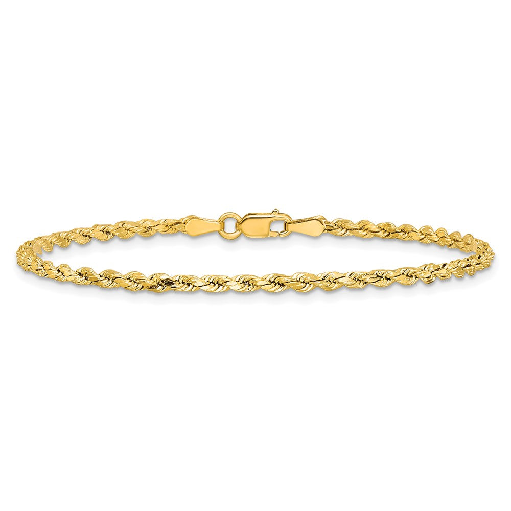 14k 2.5mm Semi-solid D/C Rope Chain - Product Photo