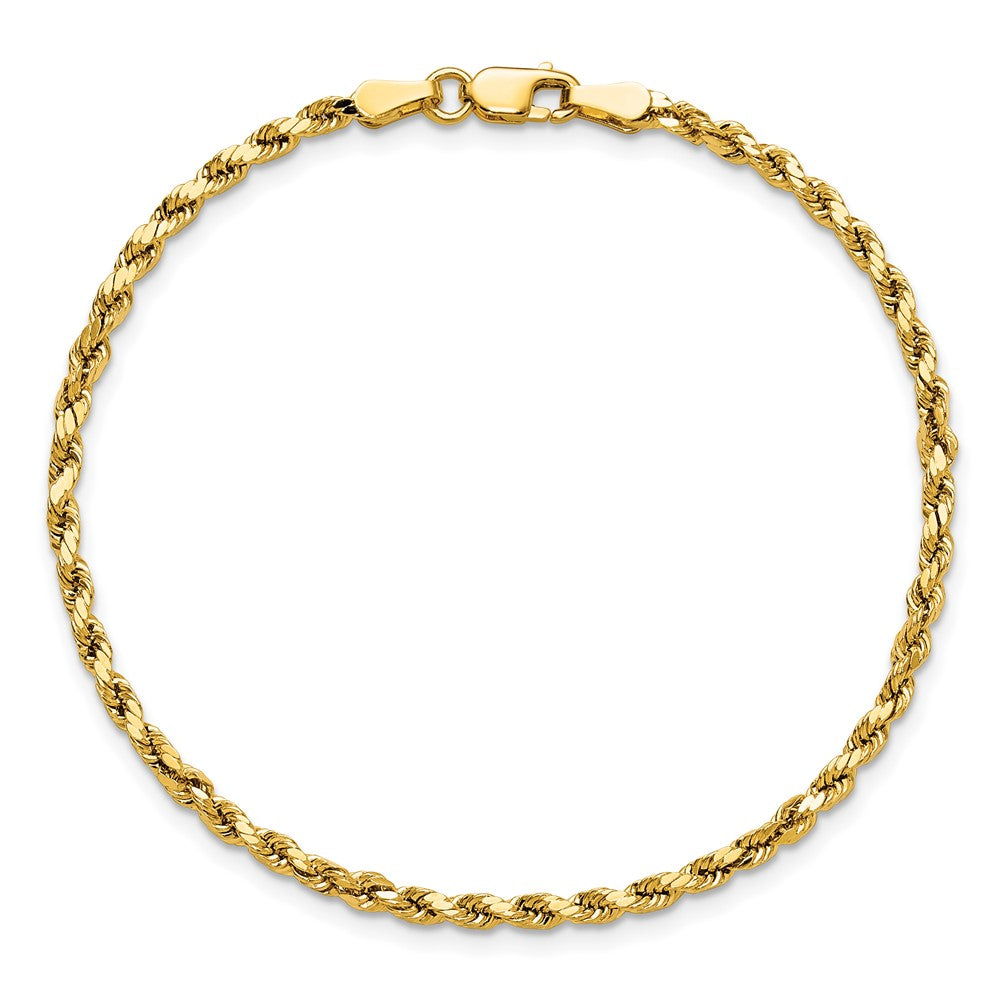 14k 2.5mm Semi-solid D/C Rope Chain - Product Photo
