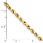 14k 3mm Semi-solid D/C Rope Chain - Product Photo