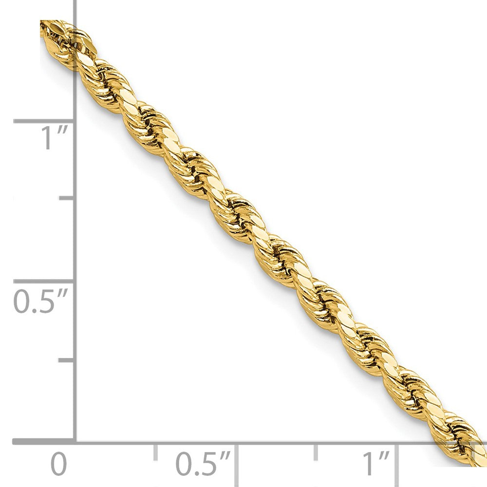 14k 3mm Semi-solid D/C Rope Chain - Product Photo