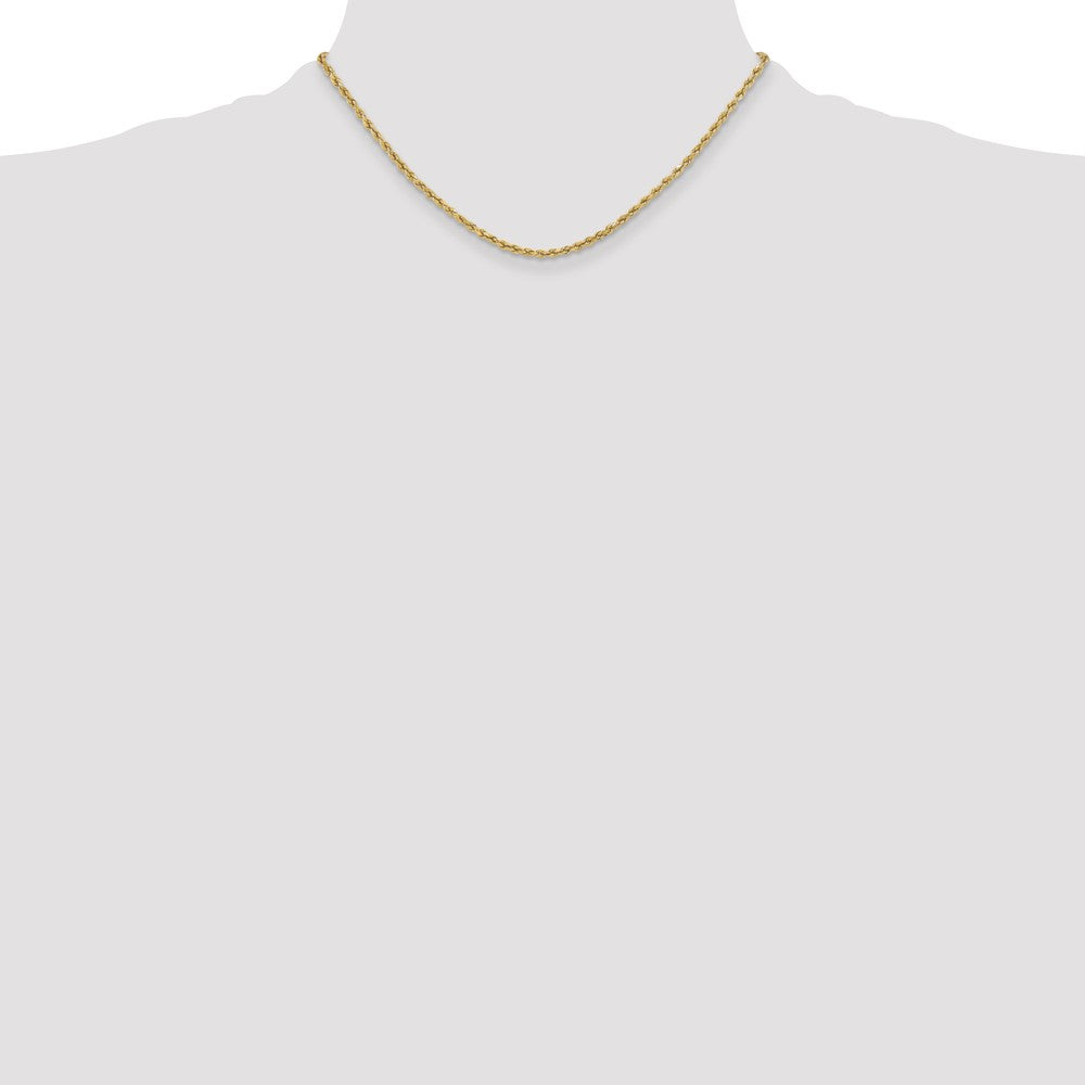 14k 3mm Semi-solid D/C Rope Chain - Product Photo