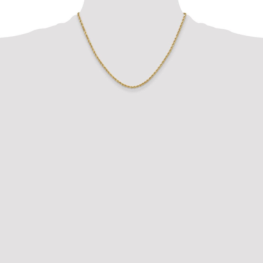 14k 3mm Semi-solid D/C Rope Chain - Product Photo