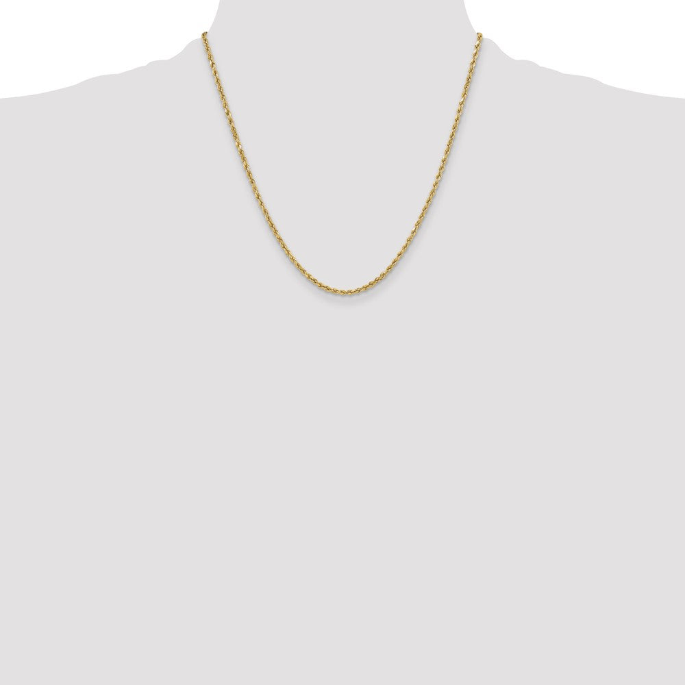 14k 3mm Semi-solid D/C Rope Chain - Product Photo