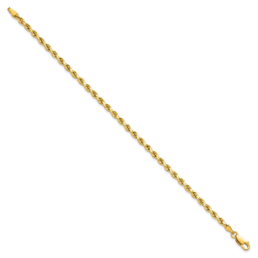 14k 3mm Semi-solid D/C Rope Chain - Product Photo