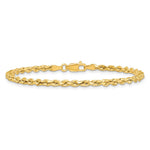 14k 3mm Semi-solid D/C Rope Chain - Product Photo