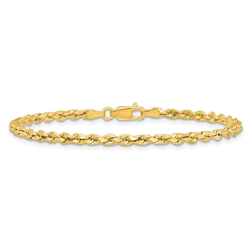 14k 3mm Semi-solid D/C Rope Chain - Product Photo