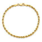 14k 3mm Semi-solid D/C Rope Chain - Product Photo
