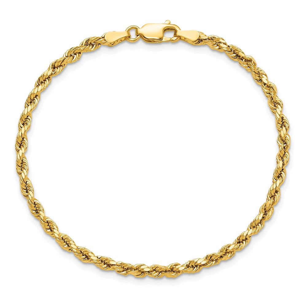 14k 3mm Semi-solid D/C Rope Chain - Product Photo