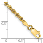 14k 3mm Semi-solid D/C Rope Chain - Product Photo