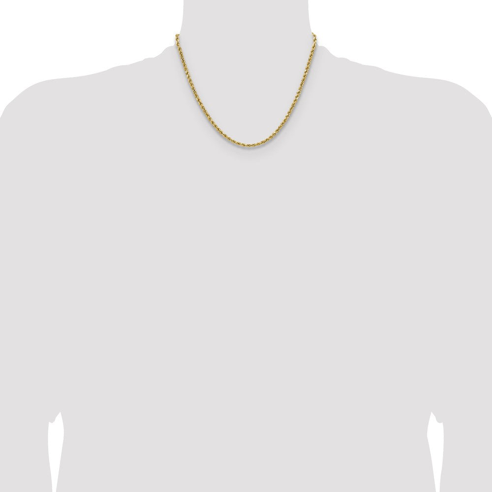 14k 3.5mm Semi-solid D/C Rope Chain - Product Photo