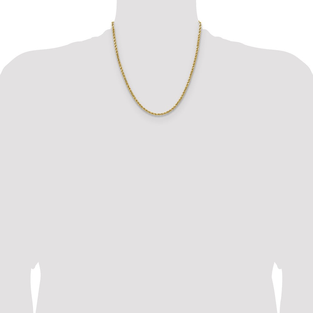 14k 3.5mm Semi-solid D/C Rope Chain - Product Photo