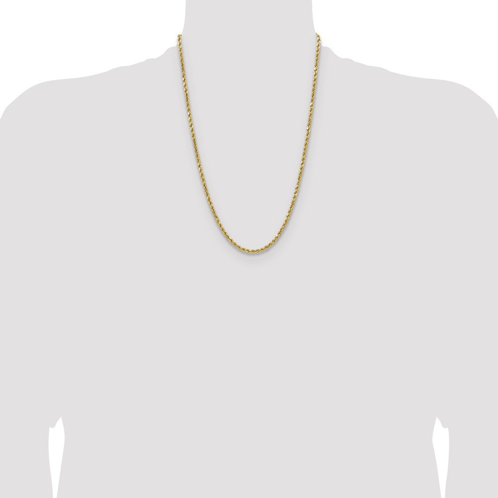 14k 3.5mm Semi-solid D/C Rope Chain - Product Photo