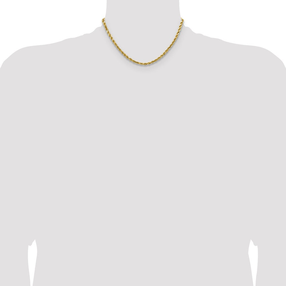14k 4mm Semi-solid D/C Rope Chain - Product Photo