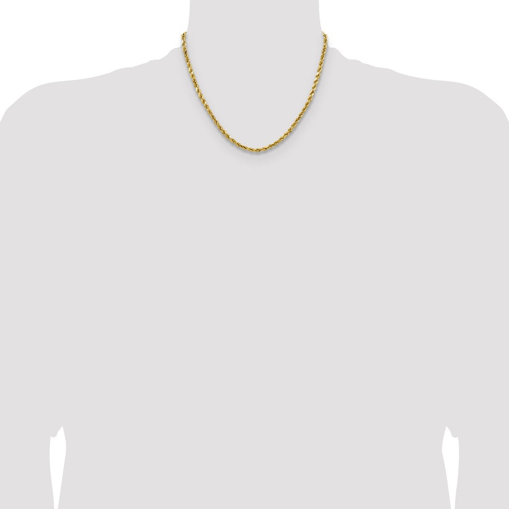 14k 4mm Semi-solid D/C Rope Chain - Product Photo