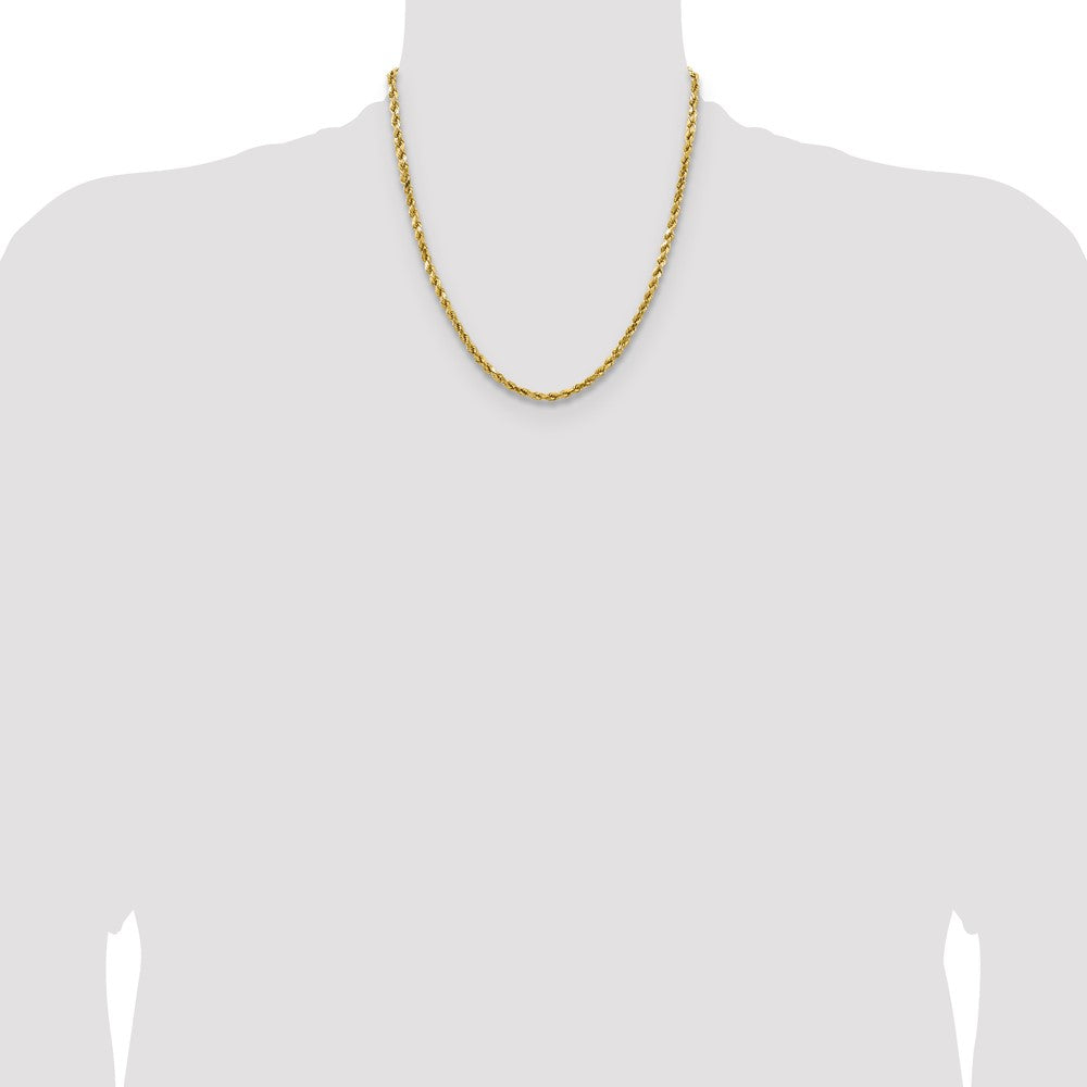 14k 4mm Semi-solid D/C Rope Chain - Product Photo