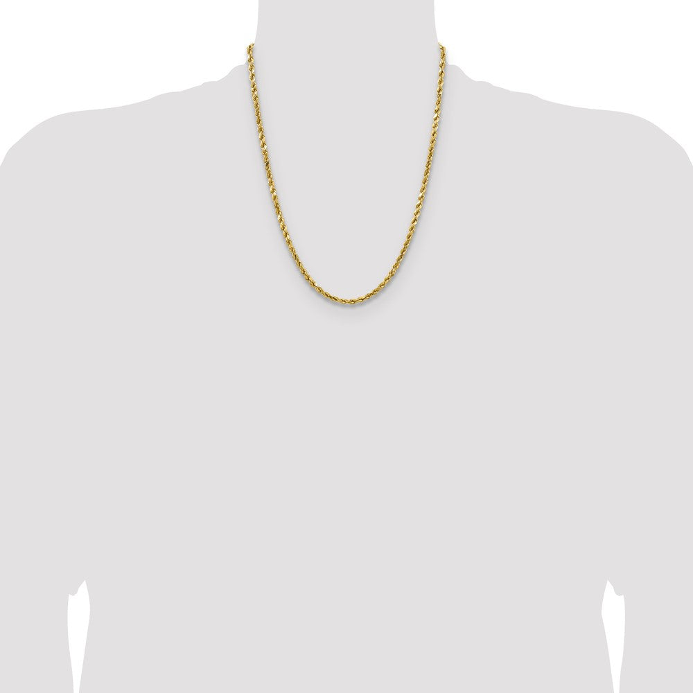 14k 4mm Semi-solid D/C Rope Chain - Product Photo