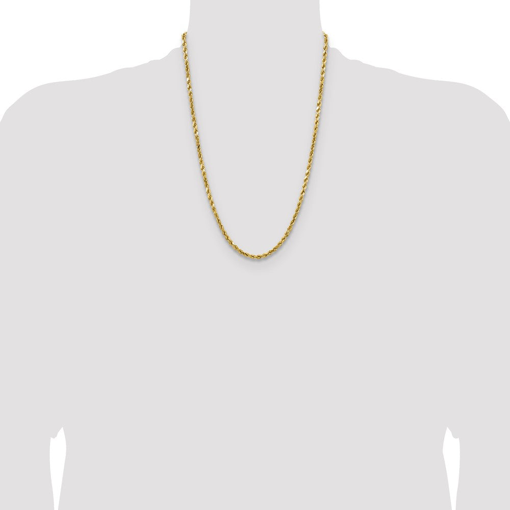 14k 4mm Semi-solid D/C Rope Chain - Product Photo