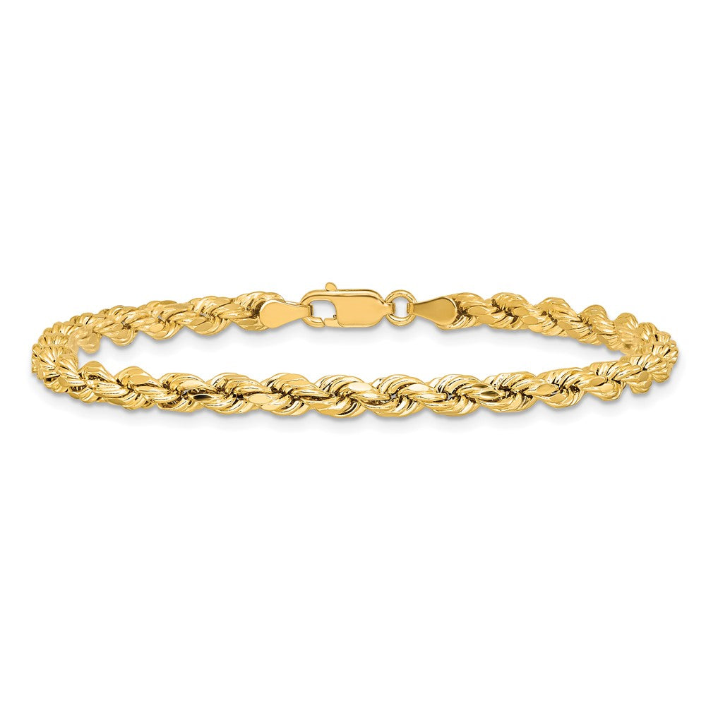 14k 4mm Semi-solid D/C Rope Chain - Product Photo