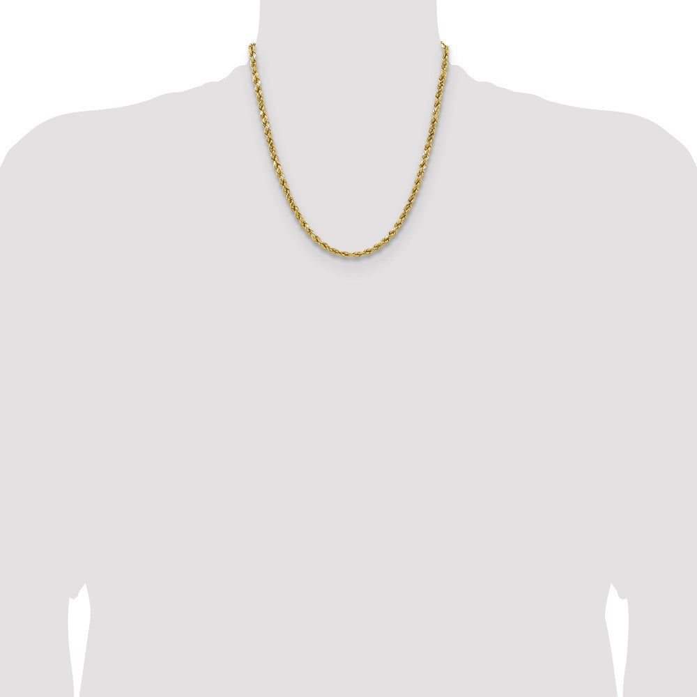 14k 4.9mm Semi-solid D/C Rope Chain - Product Photo