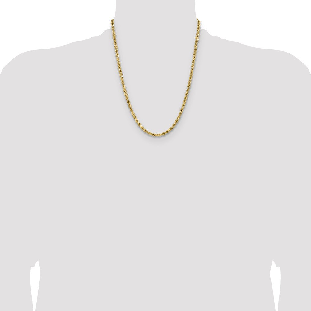 14k 4.9mm Semi-solid D/C Rope Chain - Product Photo