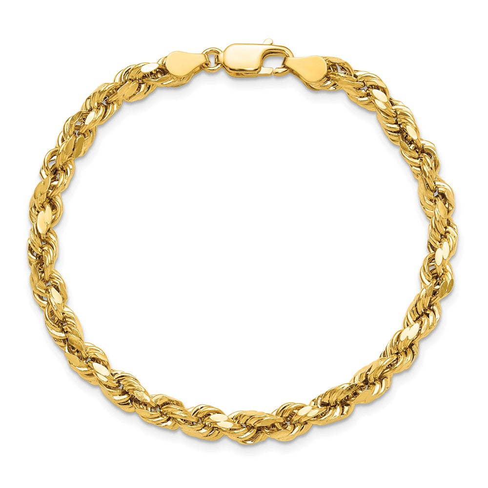 14k 4.9mm Semi-solid D/C Rope Chain - Product Photo