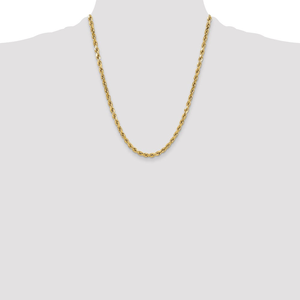 14k 5.5mm Semi-solid D/C Rope Chain - Product Photo