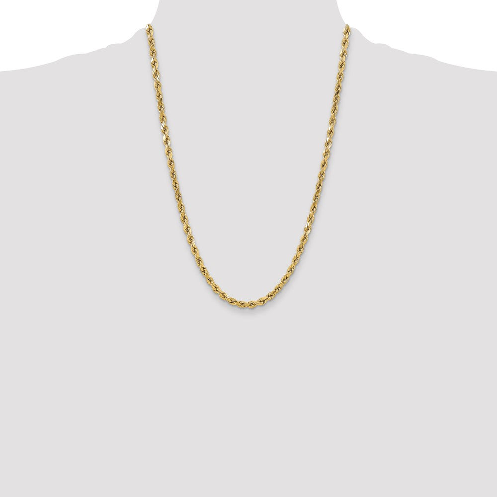 14k 5.5mm Semi-solid D/C Rope Chain - Product Photo