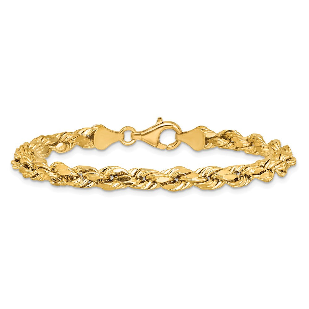 14k 5.5mm Semi-solid D/C Rope Chain - Product Photo