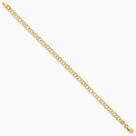 14K Yellow Gold Hollow Double Link Charm Bracelet - Product Photo