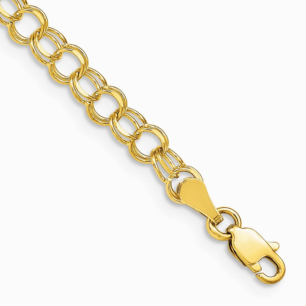 14K Yellow Gold Double Link Charm Bracelet