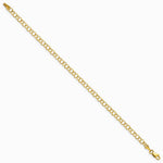 14K Yellow Gold Solid Double Link Charm Bracelet - Product Photo