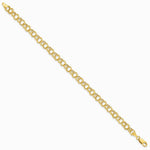 14K Yellow Gold Hollow Double Link Charm Bracelet - Product Photo