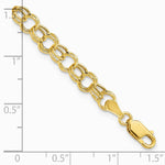 14K Yellow Gold Hollow Double Link Charm Bracelet - Product Photo
