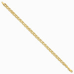 14K Yellow Gold 6in 4.5 mm Hollow Double Link Charm Bracelet - Product Photo