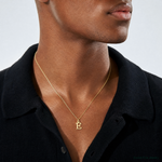 14ky Cutout Letter E Initial Pendant - Model Shot