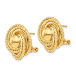 14k Polished & Twisted Fancy Omega Back Post Earrings - Product Photo