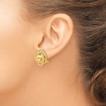 14k Polished & Twisted Fancy Omega Back Post Earrings - Product Photo