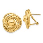 14k Polished & Twisted Fancy Omega Back Post Earrings - Product Photo