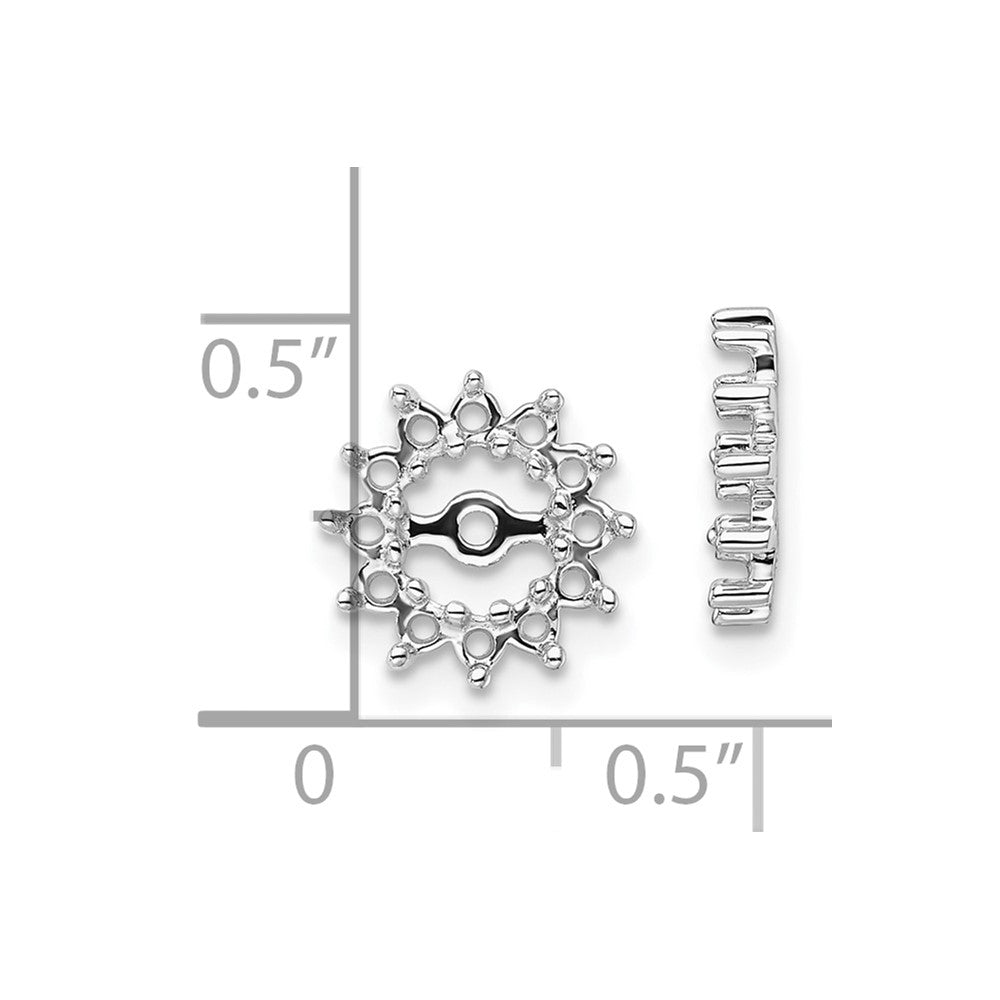 10K White Gold Fancy Diamond Earring Jacket Mountings - Product Photo