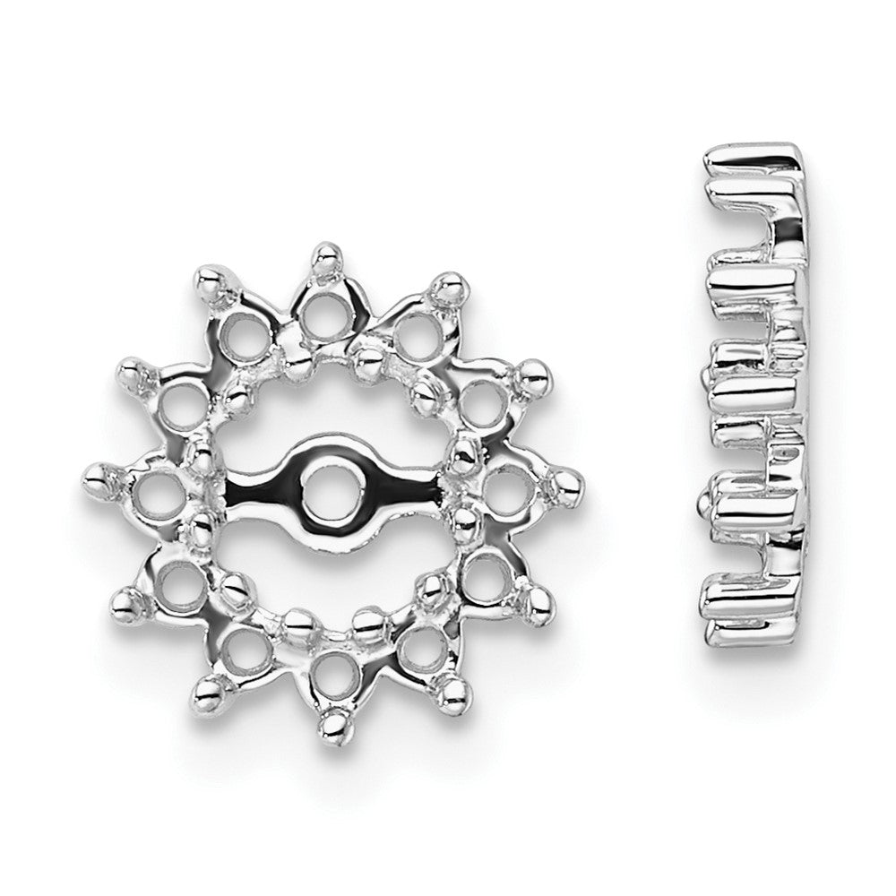 10K White Gold Fancy Diamond Earring Jacket Mountings - Product Photo