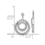 10K White Gold Double Circle Diamond Earring Jackets - Product Photo
