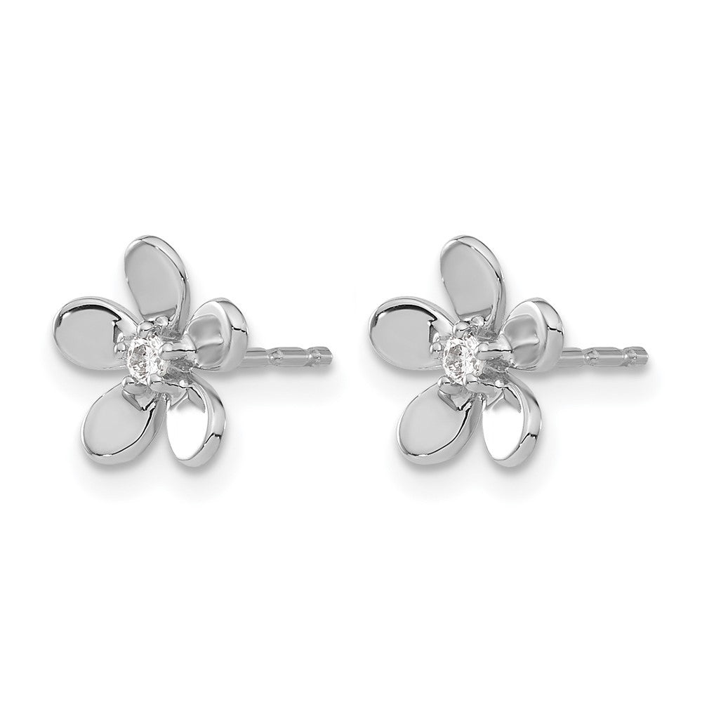 14K White Gold Diamond Earrings - Product Photo